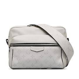 Louis Vuitton-White Louis Vuitton Monogram Taigarama Outdoor Messenger Crossbody Bag-White