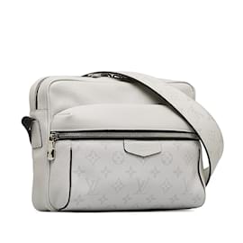 Louis Vuitton-White Louis Vuitton Monogram Taigarama Outdoor Messenger Crossbody Bag-White