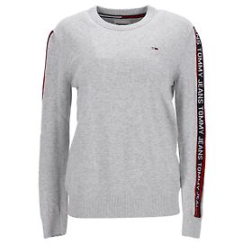Maglione con maniche con logo ripetuto Tommy Hilfiger da uomo in cotone grigio Grigio