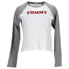 Tommy Hilfiger-Camiseta feminina de manga comprida-Cinza