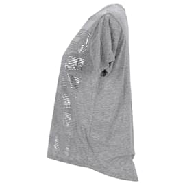 Tommy Hilfiger-Womens Metallic Logo T Shirt-Grey