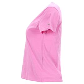 Tommy Hilfiger-Camiseta de punto de algodón con logo para mujer-Rosa