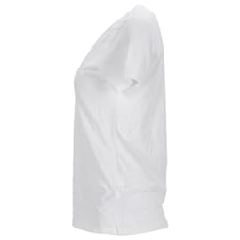 Tommy Hilfiger-Camiseta feminina de algodão orgânico com logotipo metálico-Branco