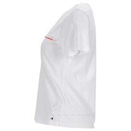 Tommy Hilfiger-T-shirt en coton biologique avec logo signature pour femme-Blanc