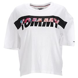 Tommy Hilfiger Camiseta con estampado floral y logo para mujer Blanco