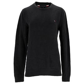 Tommy Hilfiger Herrenpullover aus Wabenstrick mit Rundhalsausschnitt Schwarz