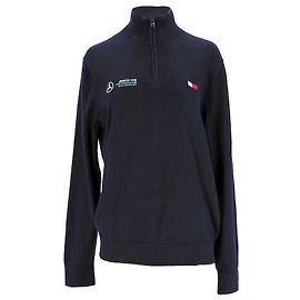 Tommy Hilfiger Herren-Pullover mit Mercedes-Benz-Logo und Reißverschluss Marineblau