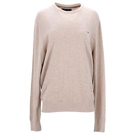Tommy Hilfiger Herrenpullover aus Bio-Baumwolle und Seide Weiß Roh