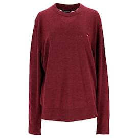 Tommy Hilfiger-Mens Lambswool Crew Neck Jumper-Red