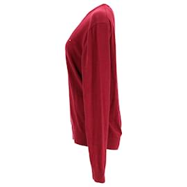Tommy Hilfiger-Jersey de cuello redondo de cachemira de algodón para hombre-Roja