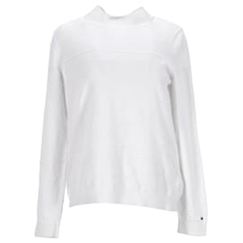Tommy Hilfiger-Tommy Hilfiger Damen-Pullover aus strukturierter Bio-Baumwolle in weißer Baumwolle-Weiß