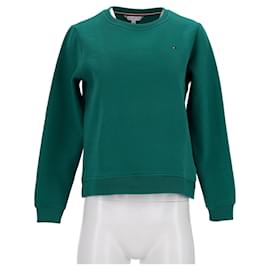 Tommy Hilfiger-Damen-Sweatshirt mit entspannter Passform und Rundhalsausschnitt-Grün