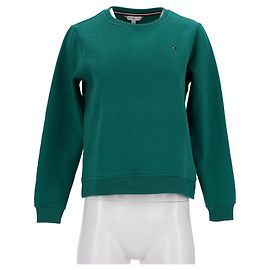 Tommy Hilfiger Moletom feminino com gola redonda e ajuste relaxado Verde
