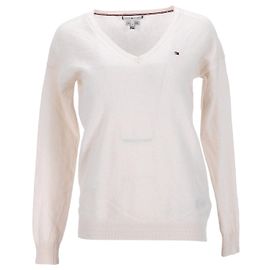 Tommy Hilfiger Jersey de corte regular para mujer Blanco Crudo