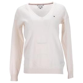 Tommy Hilfiger Damen-Pullover mit normaler Passform Weiß Roh