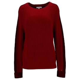Tommy Hilfiger-Tommy Hilfiger Womens Wool Cashmere Jumper in Red Cotton-Red