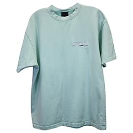 Balenciaga-Balenciaga Political Campaign besticktes T-Shirt aus mintgrüner Baumwolle-Grün