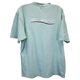 Balenciaga-Camiseta bordada de campanha política Balenciaga em algodão verde menta-Verde