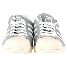 Autre Marque-Adidas Superstar 80s Sneakers in Silver Leather-Silvery