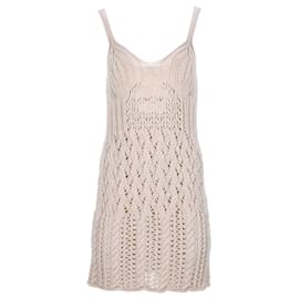 Minivestido de croché de algodón blanco de Acne Studios Blanco Crudo