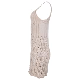 Acne-Acne Studios Crochet Mini Dress in White Cotton-White,Cream