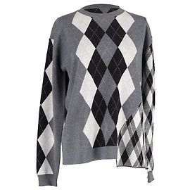 Stella Mc Cartney Stella McCartney gemischter Argyle-Strickpullover aus grauer Wolle Braun