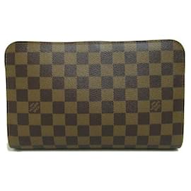 Louis Vuitton-Louis Vuitton Damier Ebene Saint Louis Clutch Bolso de mano de lona N51993 En muy buenas condiciones-Castaño