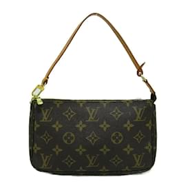 Louis Vuitton-Louis Vuitton Monogramm Pochette Accessoires Canvas Kosmetiktasche M51980 in gutem Zustand-Braun