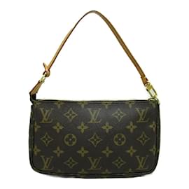 Louis Vuitton-Louis Vuitton Monogramm Pochette Accessoires Canvas Kosmetiktasche M51980 in gutem Zustand-Braun