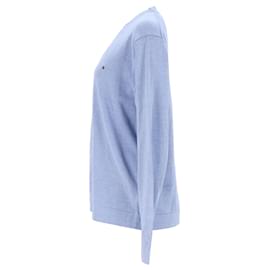 Tommy Hilfiger-Pull col rond en coton biologique doublé pour homme-Bleu,Bleu clair