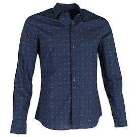Givenchy Printed Shirt in Navy Blue Cotton Navy blue