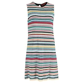 Missoni-Missoni Mini-robe rayée en maille crochetée métallisée en viscose multicolore-Multicolore