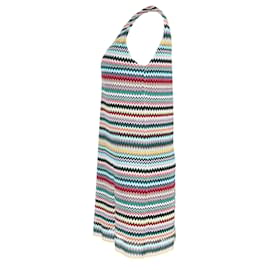 Missoni-Missoni Mini-robe rayée en maille crochetée métallisée en viscose multicolore-Multicolore