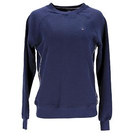 Tommy Hilfiger Sudadera con logo y cuello redondo para mujer Azul