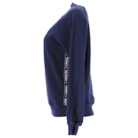 Tommy Hilfiger-Damen-Sweatshirt mit Rundhalsausschnitt und Logoband-Blau