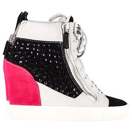Giuseppe Zanotti Lorenz 75 Sneakers con zeppa TR Donna in camoscio multicolor Altro Stampa python