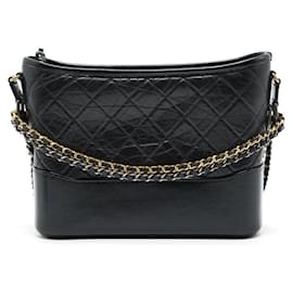 Chanel-Bolso Hobo Gabrielle con asa con logo-Negro