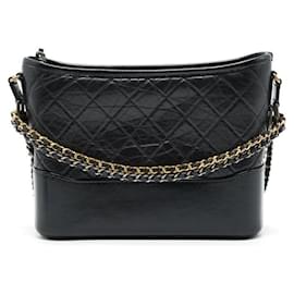 Chanel-Gabrielle Hobo com bolsa com alça de logotipo-Preto