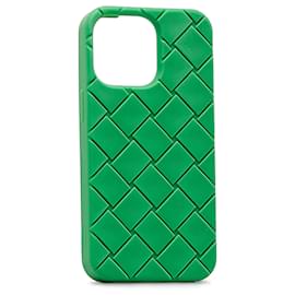 Bottega Veneta-Bottega Veneta Verde Intrecciato Silicone iPhone 13 Pro Case-Verde