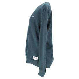 Tommy Hilfiger-Mens Pure Cotton Garment Dyed Jumper-Green