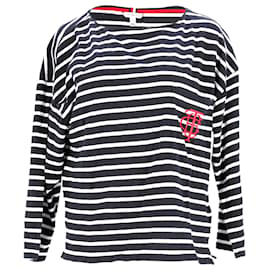 Tommy Hilfiger-T-shirt bretone essenziale con monogramma da donna-Blu navy