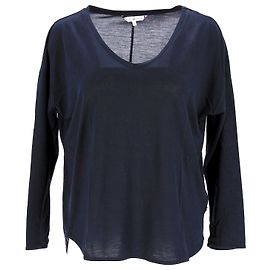 Tommy Hilfiger T-shirt essenziale da donna con scollo a V Blu navy
