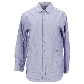 Tommy Hilfiger-Womens Essential Oversized Organic Cotton Shirt-Blue