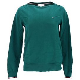 Tommy Hilfiger Damen-Pullover mit U-Boot-Ausschnitt Grün