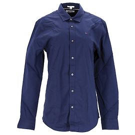 Tommy Hilfiger Herren-Langarmhemd mit schmaler Passform, gewebtes Oberteil Blau