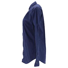 Tommy Hilfiger-Camisa de manga larga ajustada para hombre Top tejido-Azul