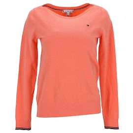 Tommy Hilfiger Damen-Pullover mit U-Boot-Ausschnitt Angeln