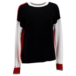 Tommy Hilfiger-Womens Colour Blocked Organic Cotton Jumper-Red