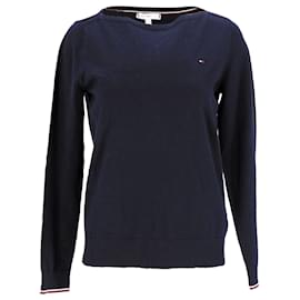 Tommy Hilfiger-Damen-Pullover mit U-Boot-Ausschnitt-Marineblau