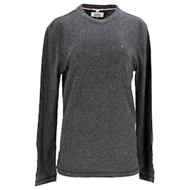 Tommy Hilfiger-Camiseta jaspeada de manga larga para hombre-Gris